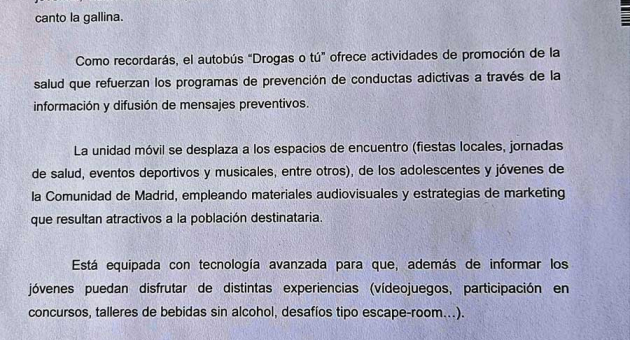 Autobús "Drogas o tú". Promoción de la salud y prevención de conductas adictivas