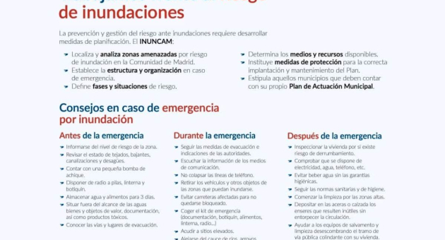 Plan Especial de Protección Civil ante el riesgo de inundaciones en la Comunidad de Madrid. INUNCAM