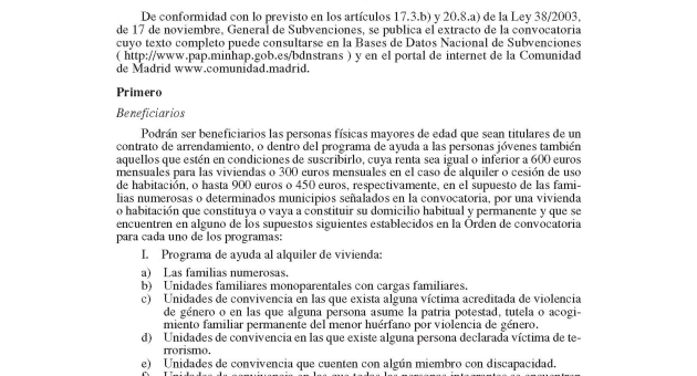 Orden de 24 de octubre de 2024, de la Consejería de Vivienda, Transportes e Infraestructuras, por las que se convocan subvenciones para el año 2024 ayudas al alquiler de vivienda 