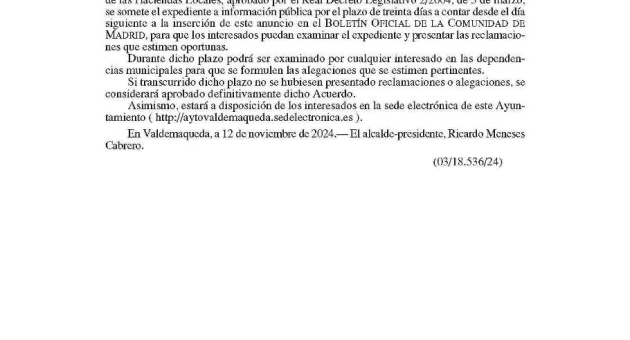 Exposición pública aprobación provisional de la ordenanza fiscal reguladora de la tasa por prestación del servicio de recogida y tratamiento de residuos urbanos municipales