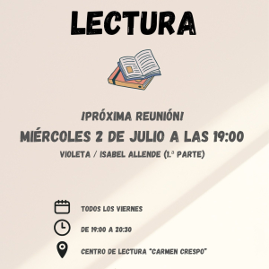 Club de lectura, miércoles 2 de julio