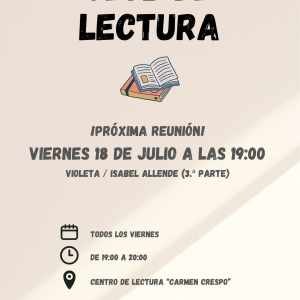 Club de lectura, viernes 18 de julio
