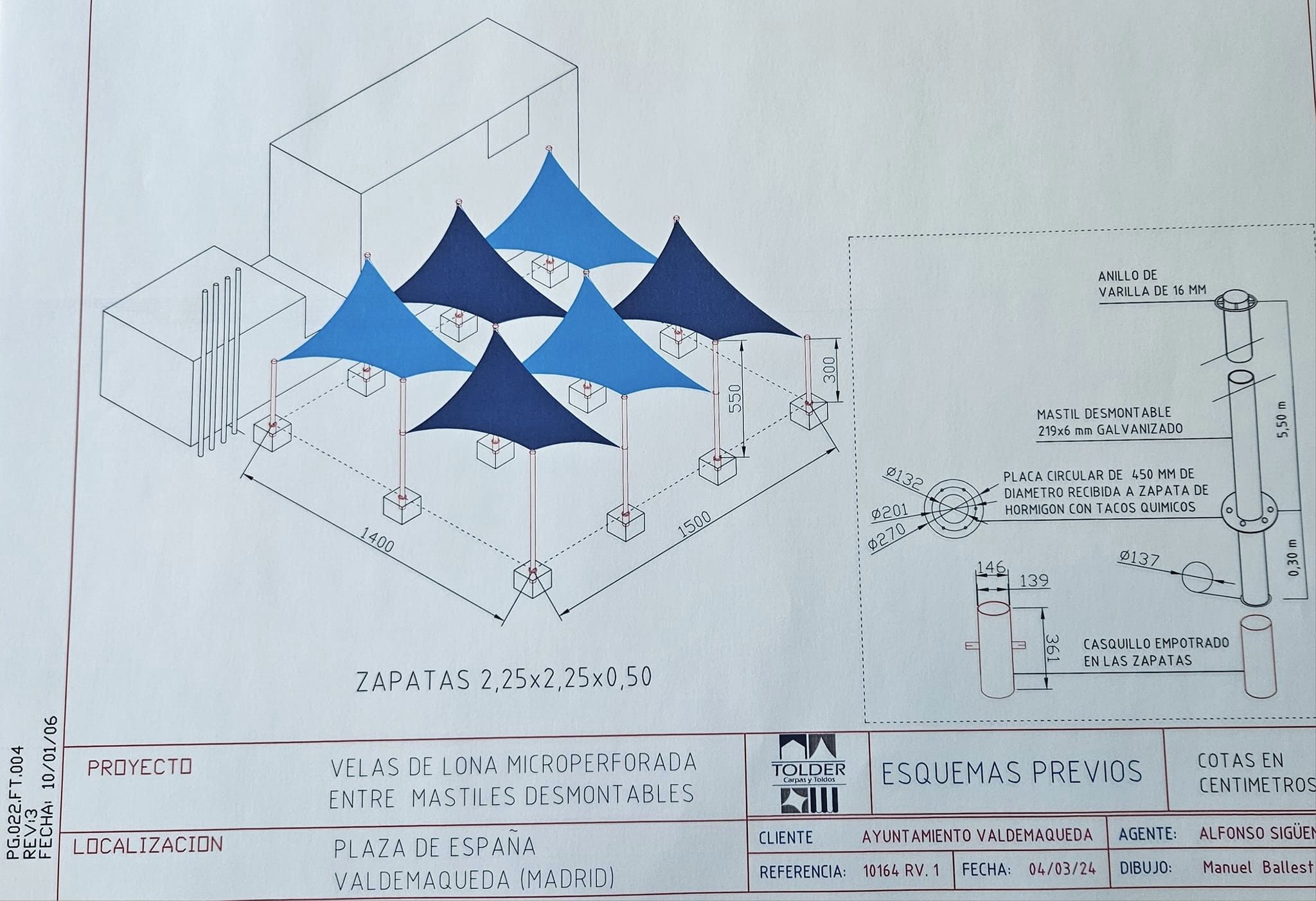 Obra para dotar sombras Pza España de Valdemaqueda