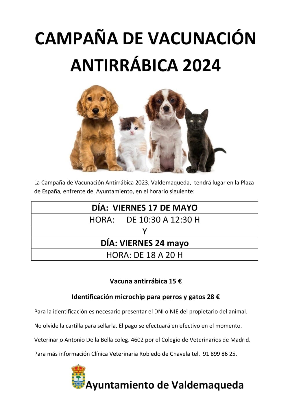 Campaña vacuncacion antirrabica 2024 Valdemaqueda