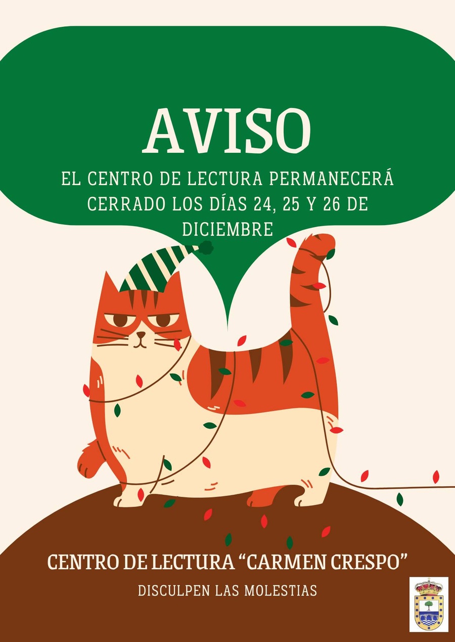 Aviso dic 2025 Centro de lectura 2