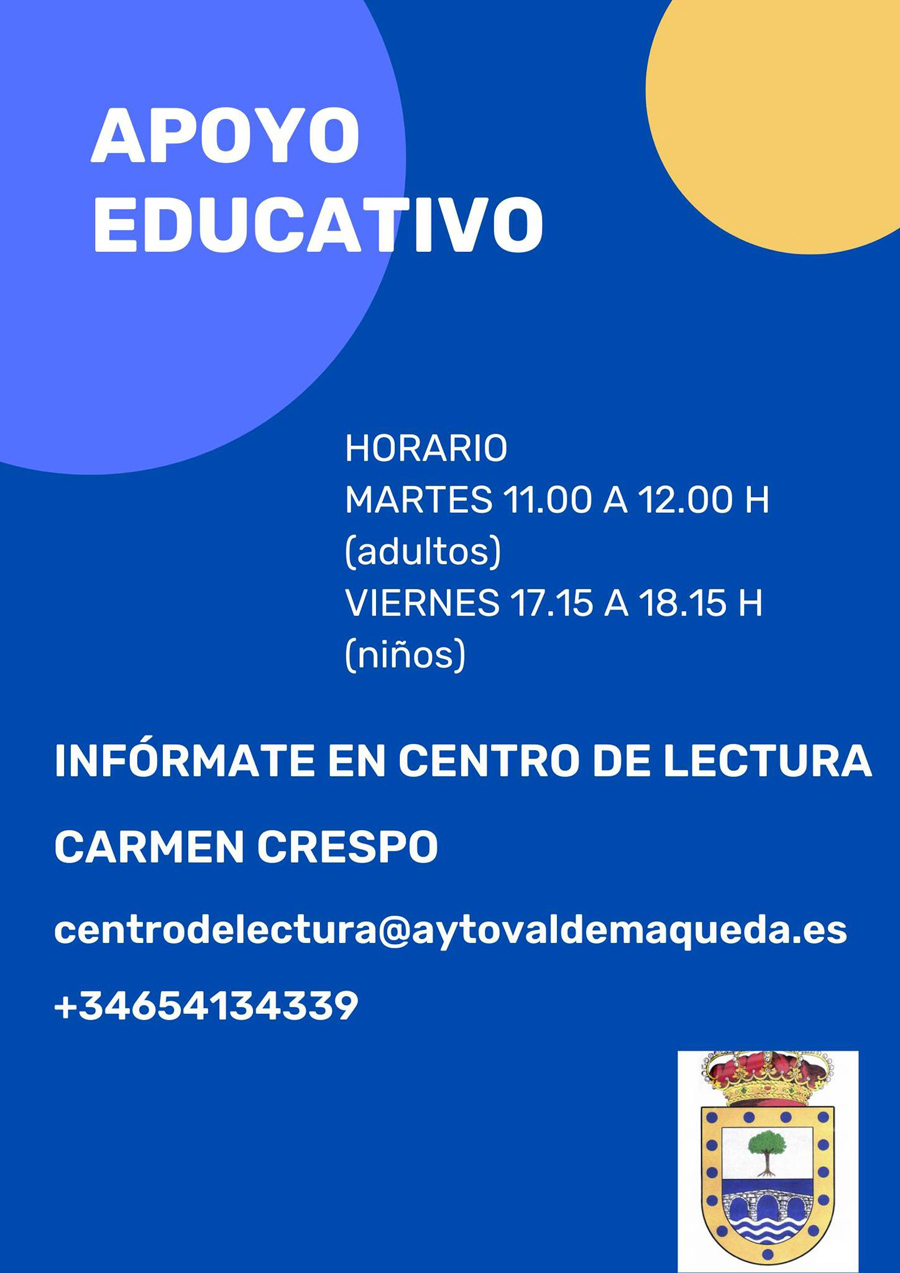 Apoyo educativo Centro de lectura Valdemaqueda jun 2026