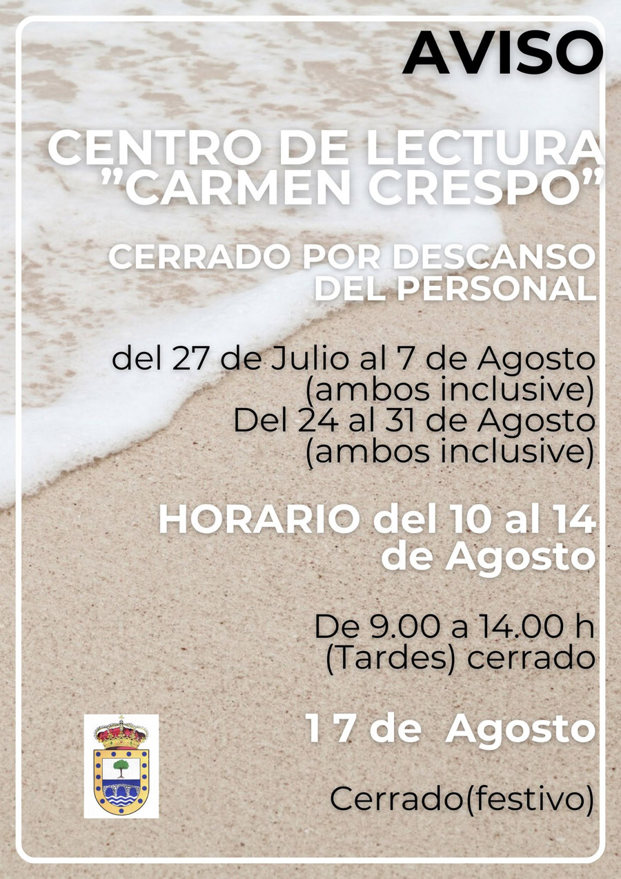Aviso centro de lectura verano 26